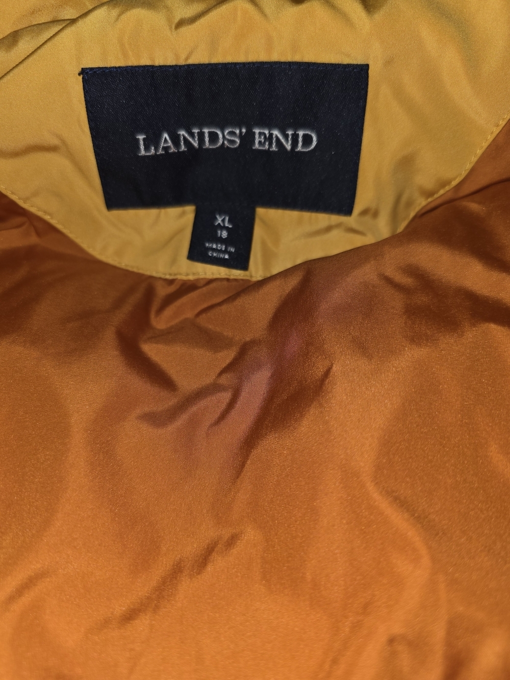 Lands' End Women's Mustard Yellow Quilted Puffer Vest - Picture 4 of 6